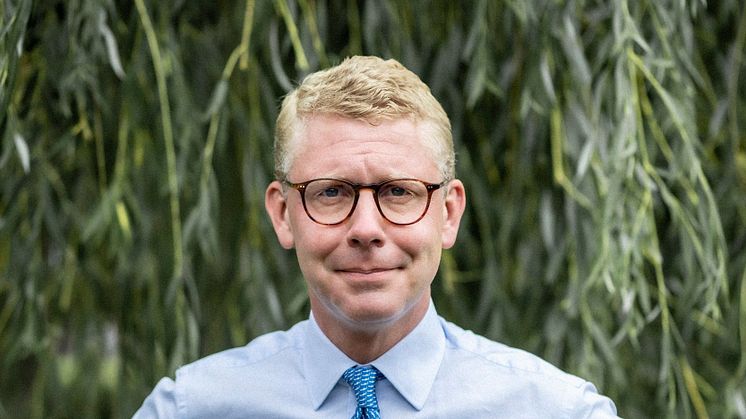 Kristoffer Tamsons (M), oppositionsregionråd i Region Stockholm.