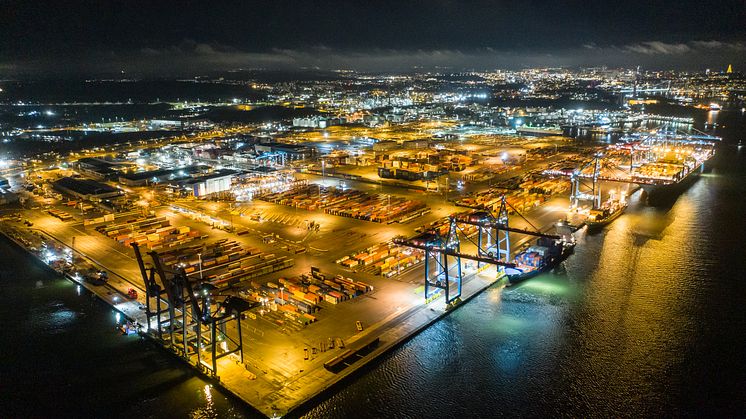 The container terminal at the Port of Gothenburg. Photo: The Port of Gothenburg.
