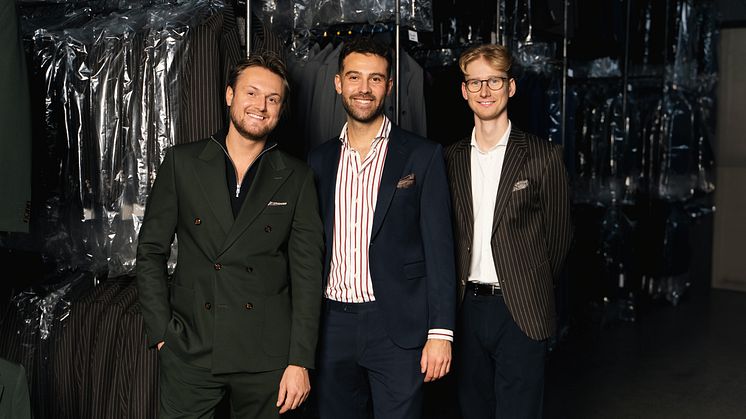 De tre medejere af Suit Club: tv. Frederik Grove, midtfor Kaan Alici, og th. Victor Juul Nielsen