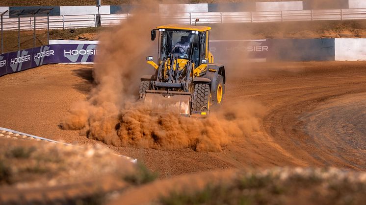 Volvo hjullastare i arbete under World RX of Hungary 2025