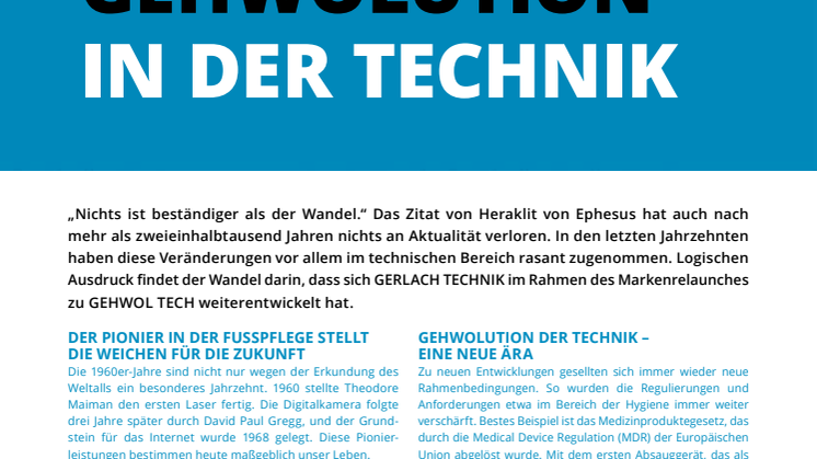 GEHWOLution in der Technik