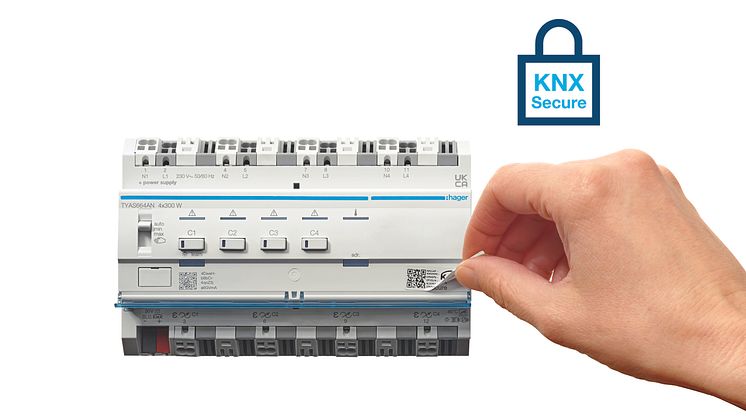 KNX Aktor mit abziehbarem Secure Aktivierungscode_21cm