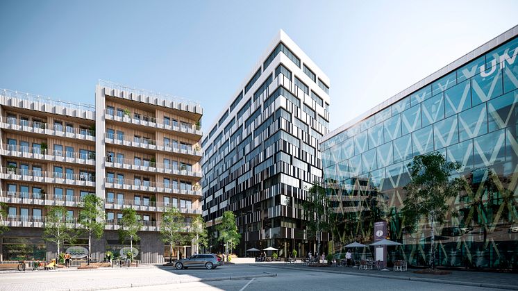 Rendering framtagen av Wingårdhs arkitekter som också har ritat byggnaderna.