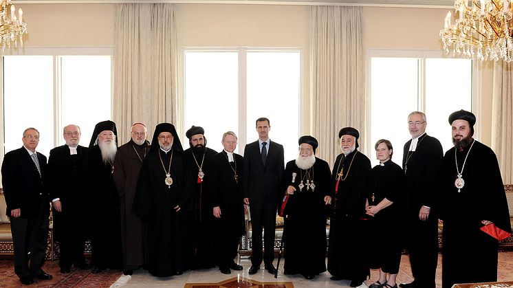 Svenska kyrkoledare på besök hos Syriens president