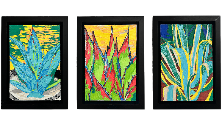 Mircea MODREANU, Agave (I-III), melted plastic on canvas, 25 x 36 cm, 2024.jpg