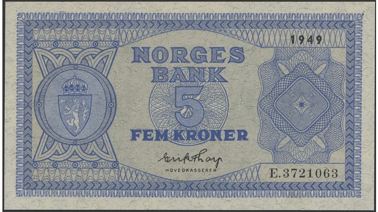 Eksempel på seddel fra 1949 som har vært å finne på nettauksjon. Ble lagt ut med minstepris på tre kroner. 