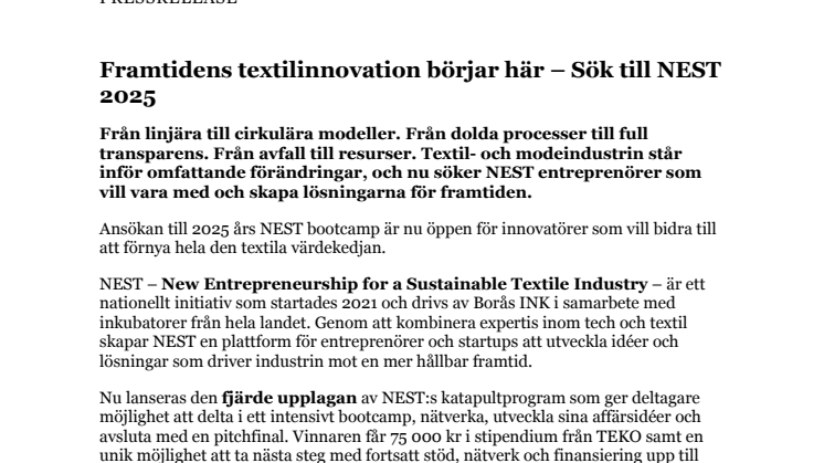 PM - Framtidens textilinnovation börjar här – Sök till NEST 2025.pdf