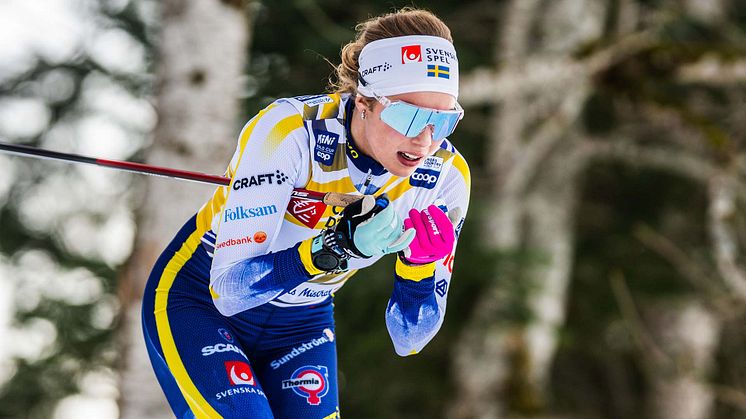 Evelina Crüsell ligger trea i totalen inför avslutningen av Skandinaviska Cupen i Gålå. Foto: Maxin Thore/Bildbyrån.