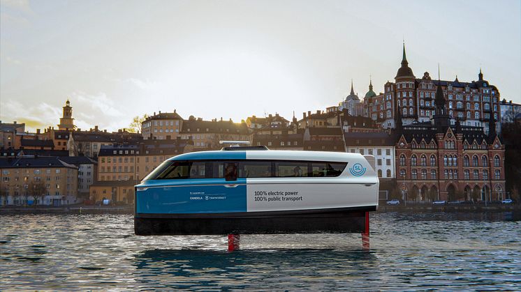 Så här kommer SL:s bärplansfärja att se ut när den sätts i trafik hösten 2024.