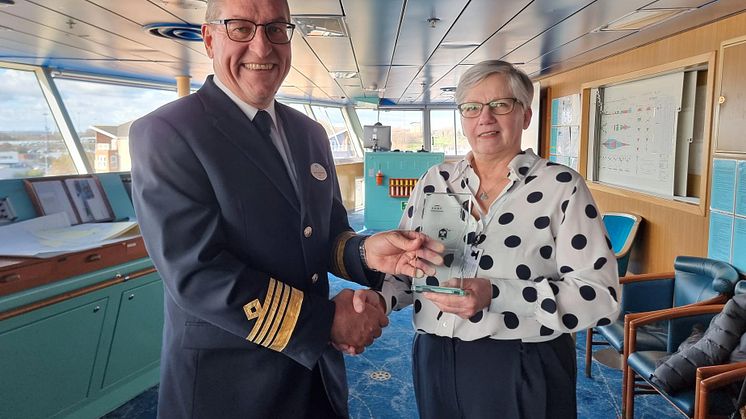 Captain Mikael Degerlund and Tracey Younger, Customer Business Director at the Port of Tyne.jpg