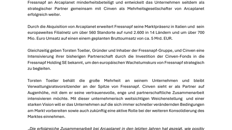 240704_Fressnapf übernimmt Arcaplanet. Cinven wird Gesellschafter.pdf