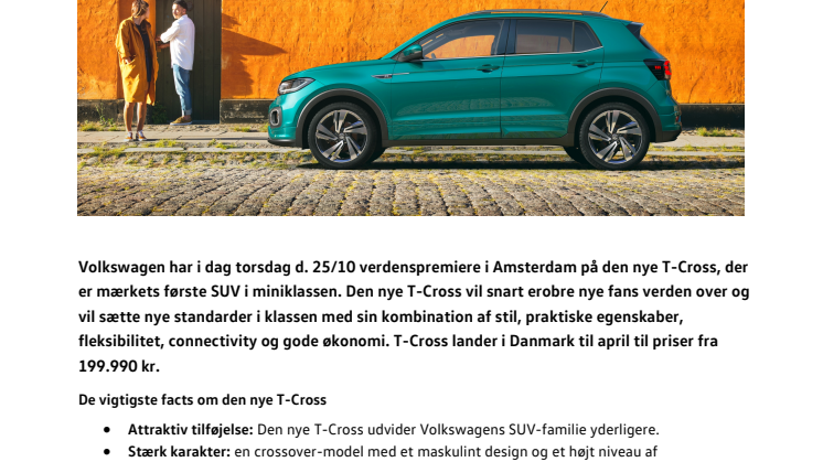Den nye T-Cross – en cool SUV til alle lejligheder