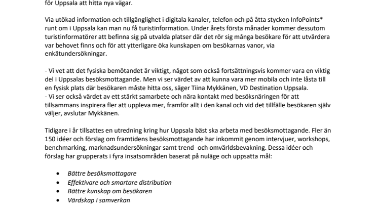 ​Uppsala Turistinformation möter besökare i fler kanaler