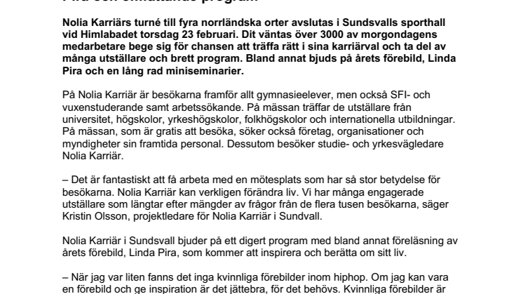 Flera tusen väntas till Nolia Karriär i Sundsvall med Cleo och omfattande program