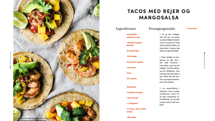 Opskrift: Tacos med rejer og mangosalsa