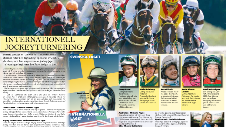 Laguppställningen klar i Female Jockeys of the World