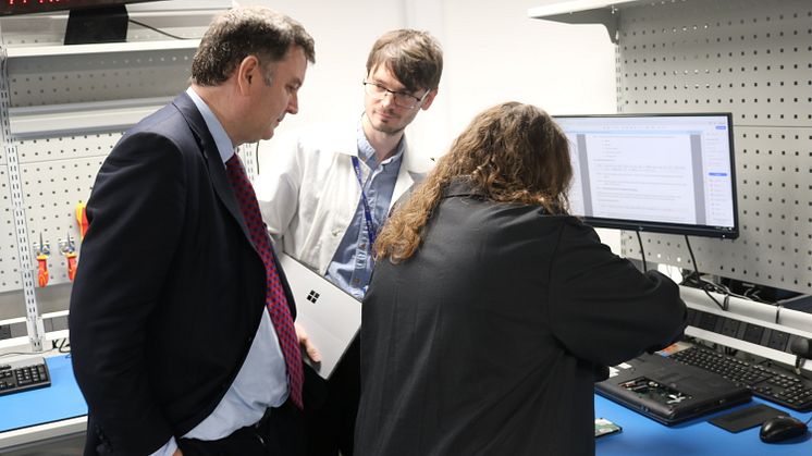 Mel Stride is shown the digital forensics capabilities of HMRC staff