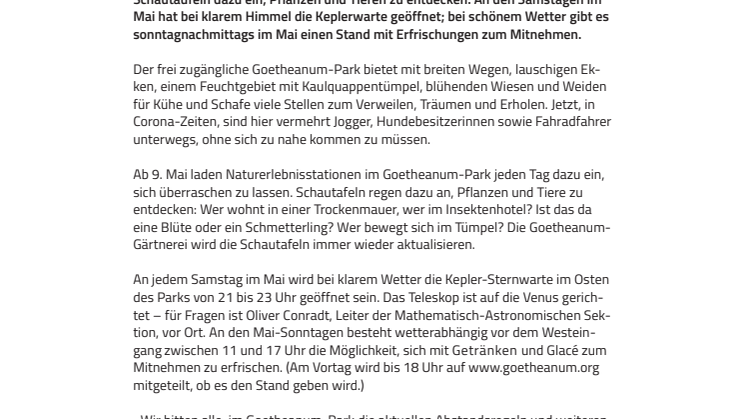 Abwechslung vom Corona-Alltag: Im Goetheanum-Park gibt es neu Naturerlebnisstationen