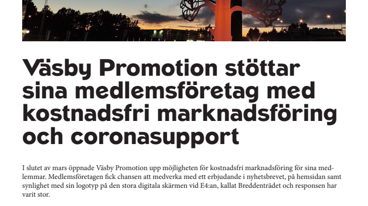 Väsby Promotion stöttar sina medlemsföretag