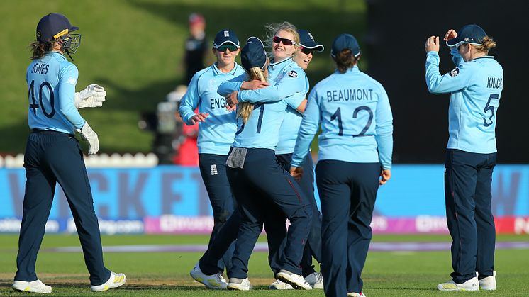 England Women won by 100 runs in Wellington. Photo: ICC/Getty Images
