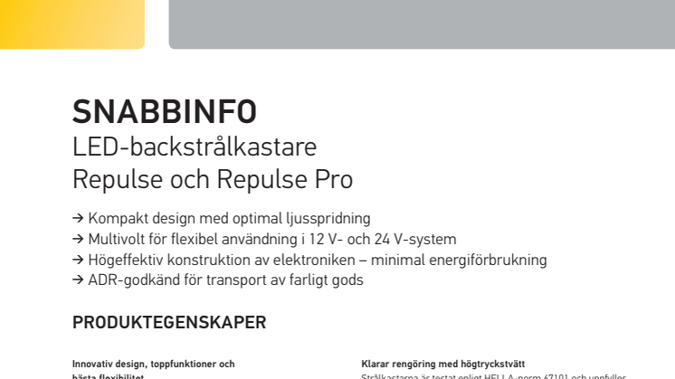 Info LED-backstrålkastare Repulse Pro