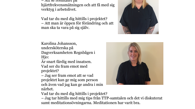 Röster om projektet Hållbart Arbetsliv i Skaraborg hösten 2017