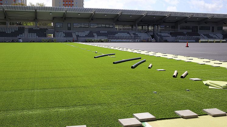 Halva planen på plats på Bravida Arena