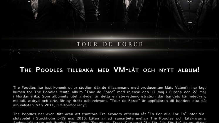 The Poodles tillbaka med VM-låt och nytt album!