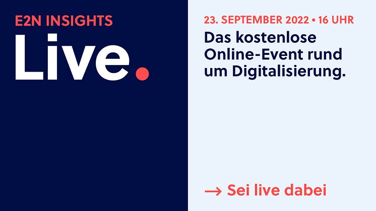 Neues "E2N Insights – Live" Event