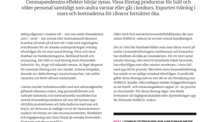 Livsmedelsföretagens konjunkturbrev Q1 2020