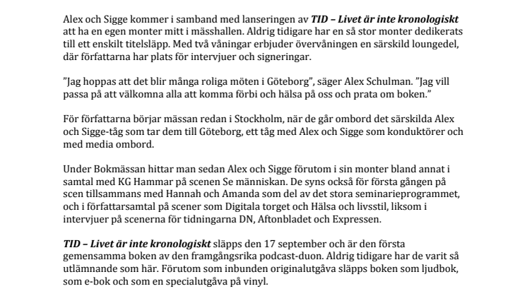 Alex Schulman och Sigge Eklund i Bokmässans största författarmonter