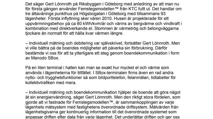 Riksbyggenpremiär för Femstegsmodellen™