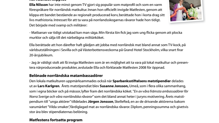 Ella Nilsson invigde Matfesten i Skelleftå