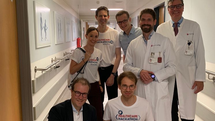 Das Team der Knee Tep - Hip Hub Challenge beim Healthcare Hackathon in Mainz.