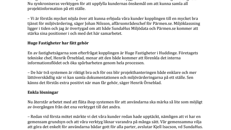 SundaHus och Pärmen.se i unikt samarbete