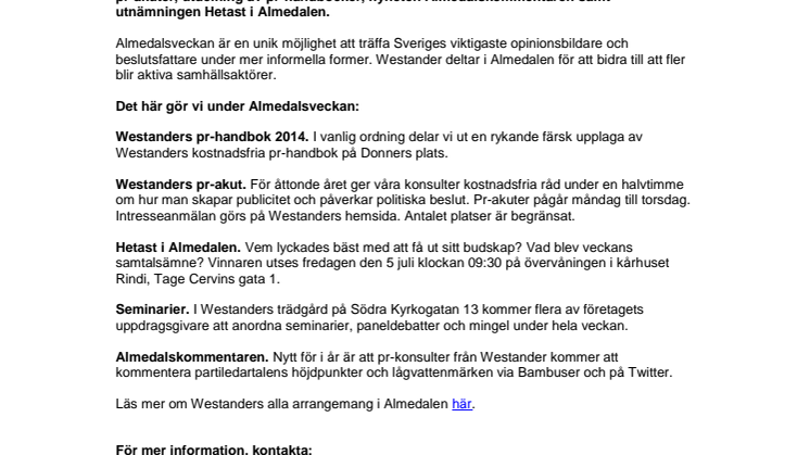 Westander i Almedalen