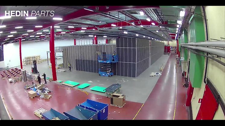 Installation of AutoStore at Hedin Parts_Timelaps video