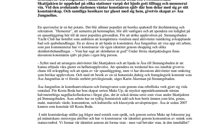 Skattjakt med glaskonstnären Åsa Jungnelius på Stenungsbaden Yacht Club 