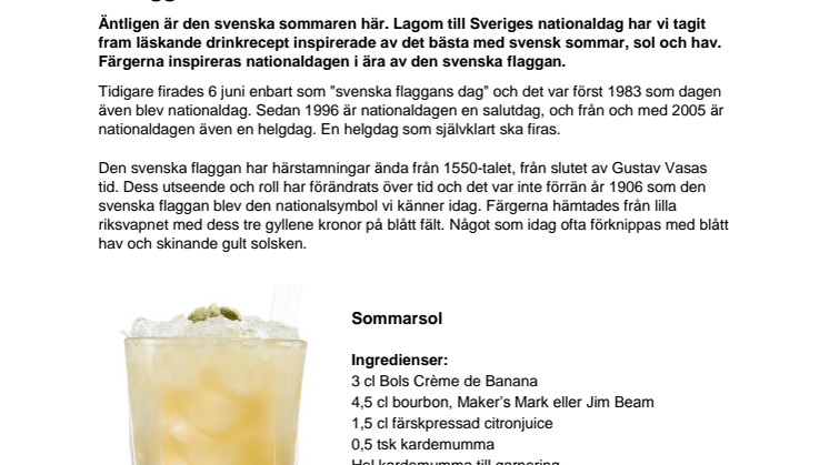 Fira nationaldagen med Sommarsol och Havsblå- sommardrinkar inspirerade av sol, hav och svenska flaggan