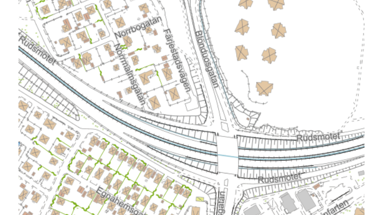 Trafikomledning_Rudsmotet_mot Sundsta Norrstrand Centrum