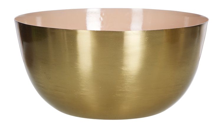 Skål i metall gul och rosa