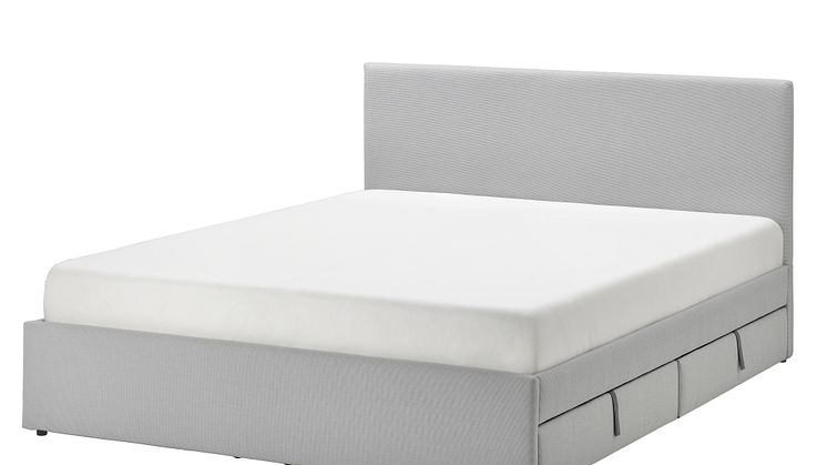 GLADSTAD upholstered bed, 4 storage boxes 3399 DKK (1)