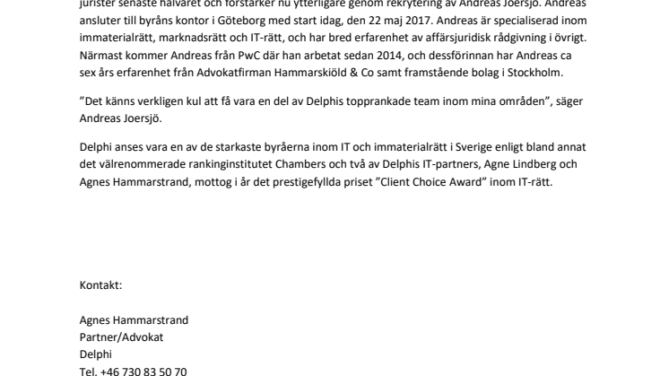 Delphis Göteborgskontor förstärker inom IT och immaterialrätt 