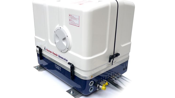 Hi-res image - Fischer Panda UK - Fischer Panda AGT 13kW, 48-volt generator helps charge the battery bank on barge Sacred