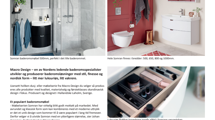 Macro Design satser stort på møbler for små baderom