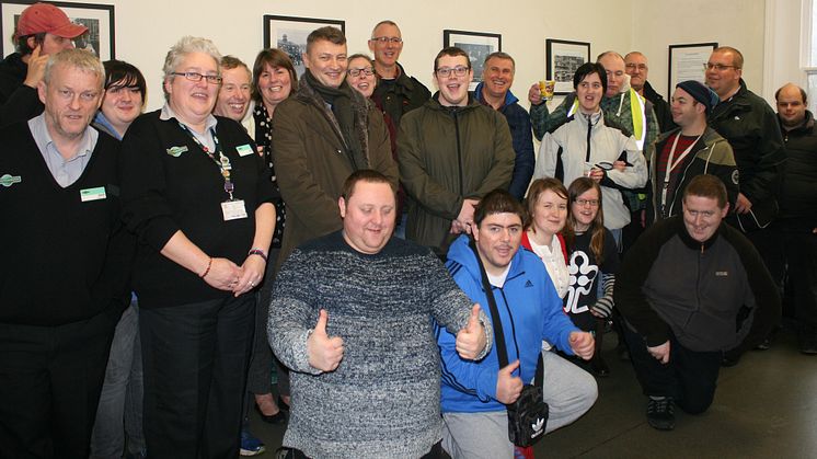 Jim Cumming (pictured centre in scarf) is given a resounding send-off by the Aldingbourne Trust