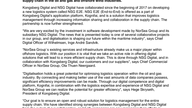 Kongsberg Digital acquires a share of NSG Digital