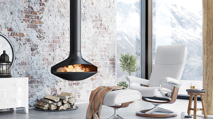 Stressless Aura Signature, vist i hud Batick Snow/eikbeis