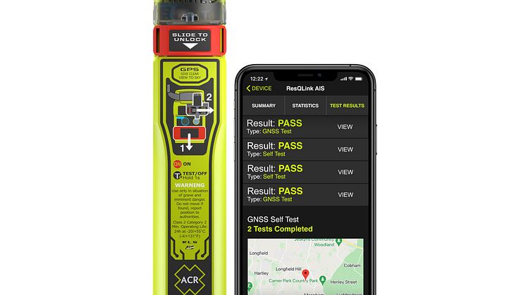 The new Cospas-Sarsat approved ACR Electronics ResQLink™ AIS Personal Locator Beacon with mobile app