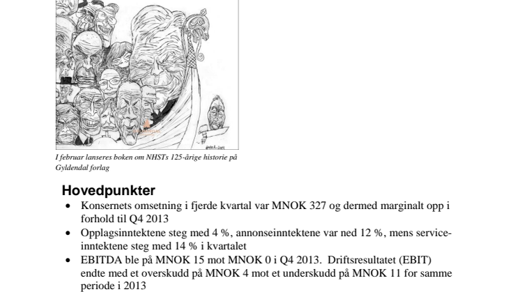 NHST Media Group - Kvartalsrapport 4. kvartal 2014